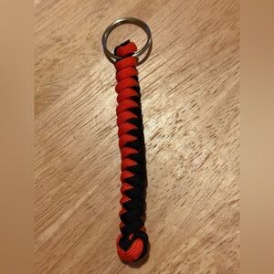 Red and Black Braided Keychain